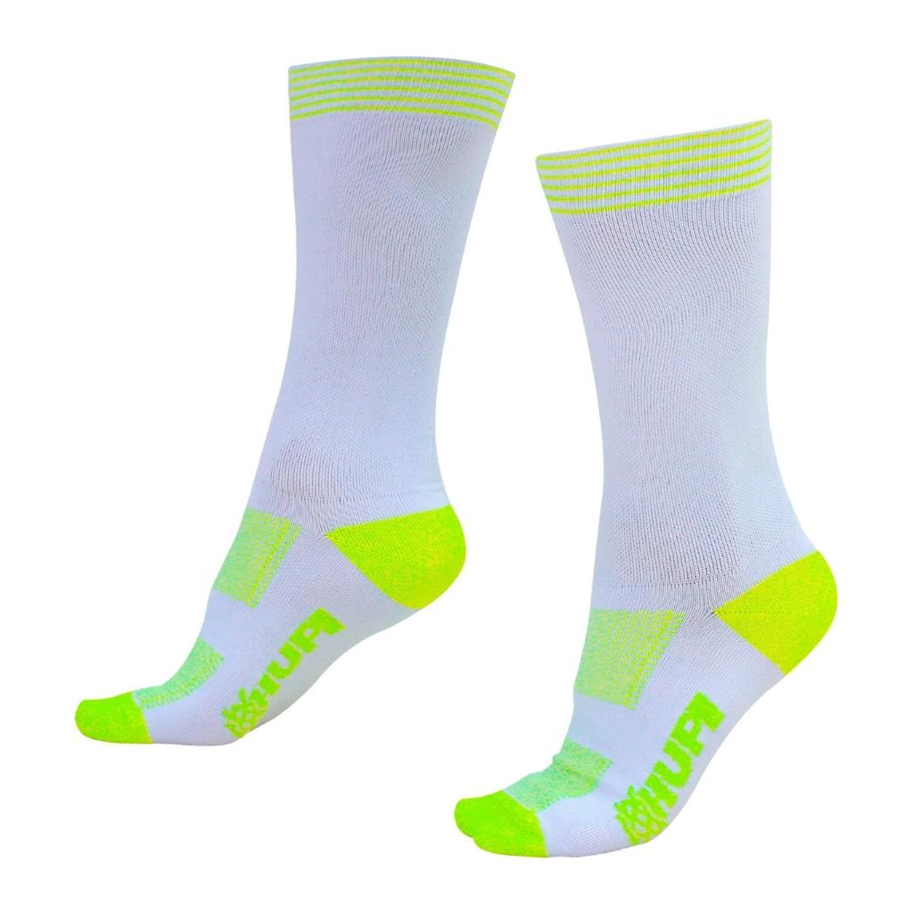 Meia Hupi Supreme Branco/Amarelo Neon